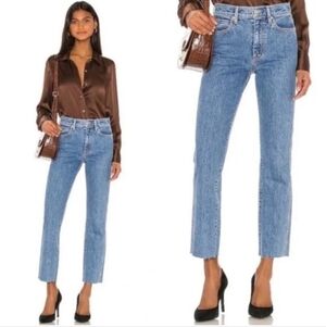 Slvrlake London High Rise Straight Jeans With Raw Hem